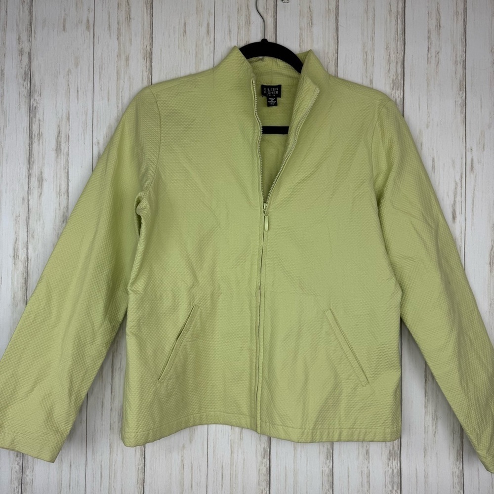 Eileen Fisher Women's Light Green Zip Jacket
